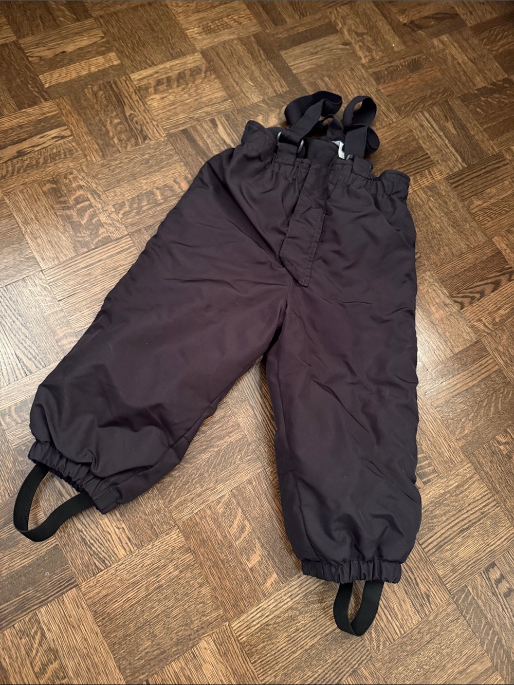Children's H&M Black Snow Pants with Adjustable Suspenders size 2T